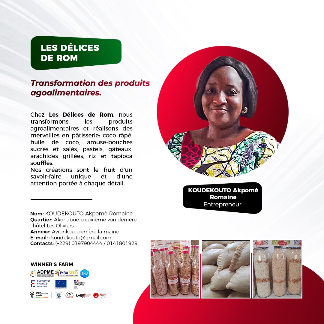 Collaboration entre le LABIS et la Mairie de Porto-Novo pour valoriser les entrepreneurs: LES DELICES DE ROM