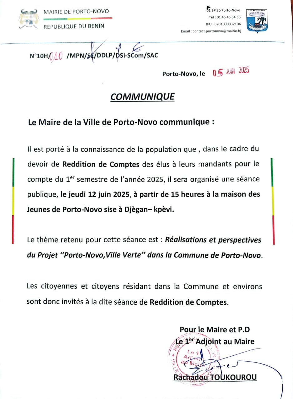 Invitation à participer à une  Reddition de compte de l'année 2025